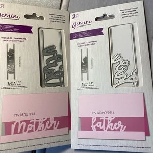 Crafters Companion stamp and die set. Two sets. Mother & Father